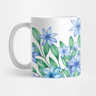 Blue Watercolor Wild Flower Mug